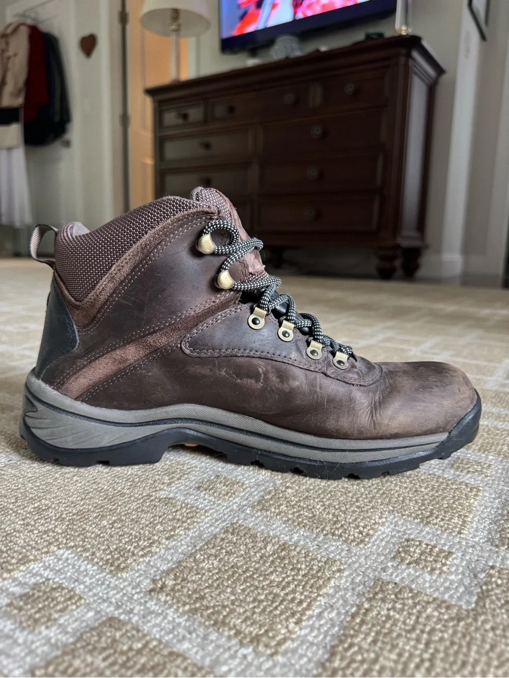 Timberland White Ledge Waterproof Hiking Boots Outdoor Utility Brown Leather 10